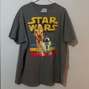 Star Wars Gray T-Shirt with Gold and Blue Graphic size 2XL VGUC